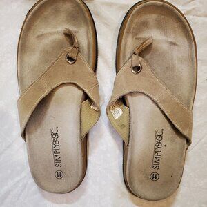 Simply Basic Brown Sandals - Size 12